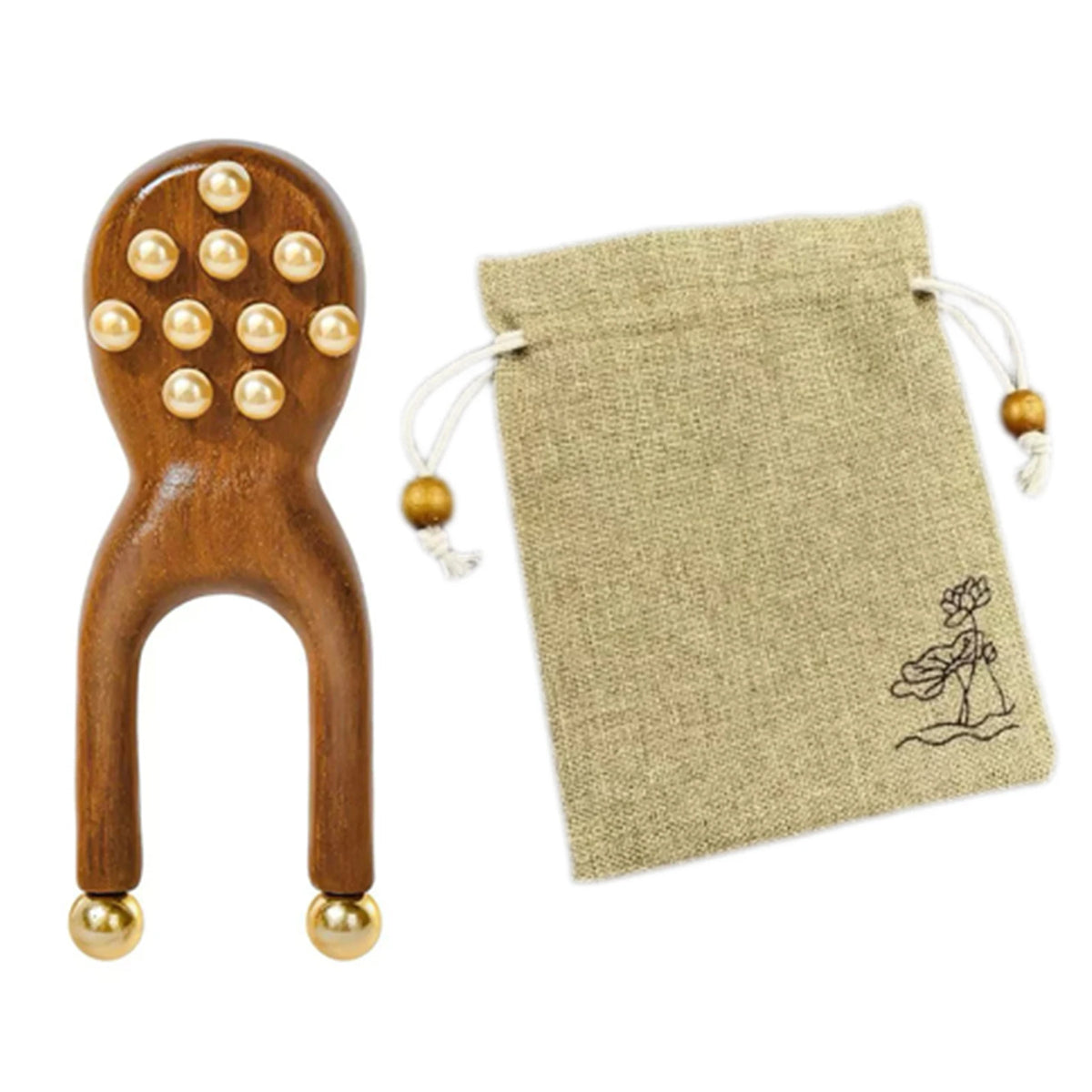 Y-Shaped Acupressure Tool with Brass Beads