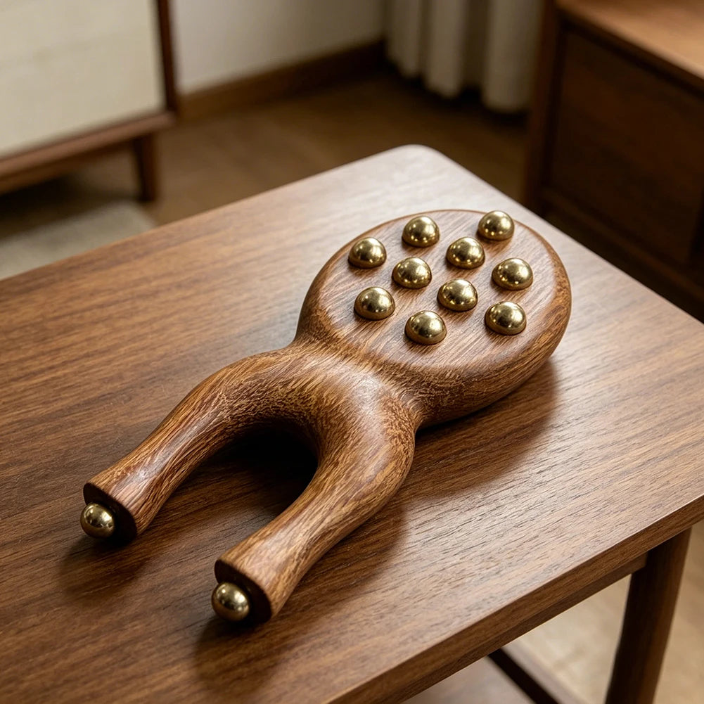 Y-Shaped Acupressure Tool with Brass Beads